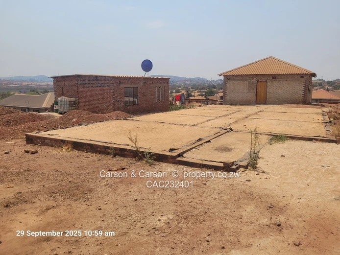 Located in the Famous Jushua Nkomo Heights. Built to slab level with approved approved plan