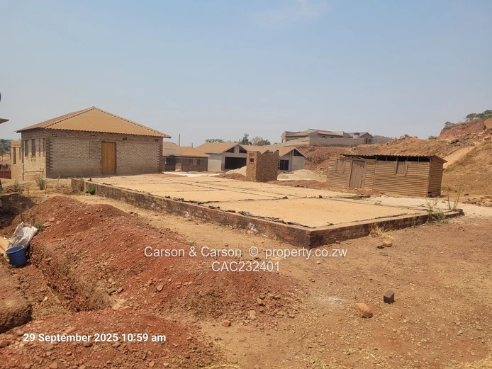 Located in the Famous Jushua Nkomo Heights. Built to slab level with approved approved plan