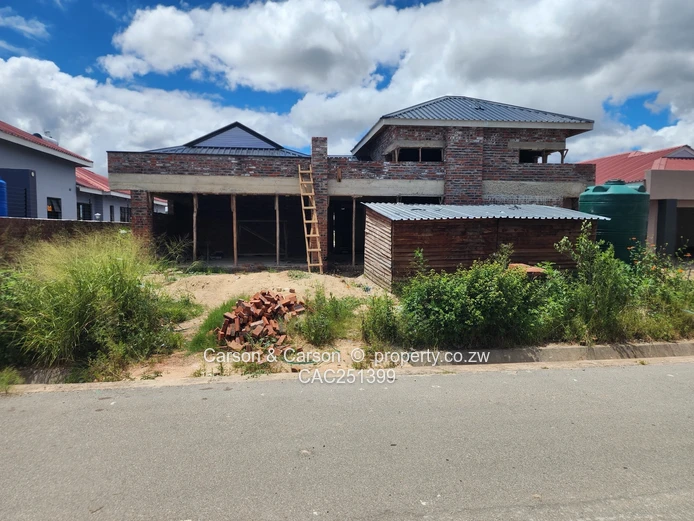 Unfinished 4-Bed Home in Arlington, Harare South — Borehole