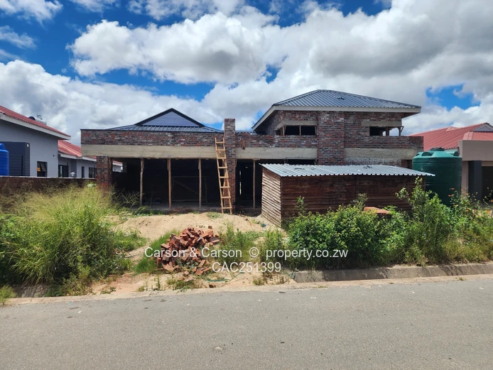 Unfinished 4-Bed Home in Arlington, Harare South — Borehole